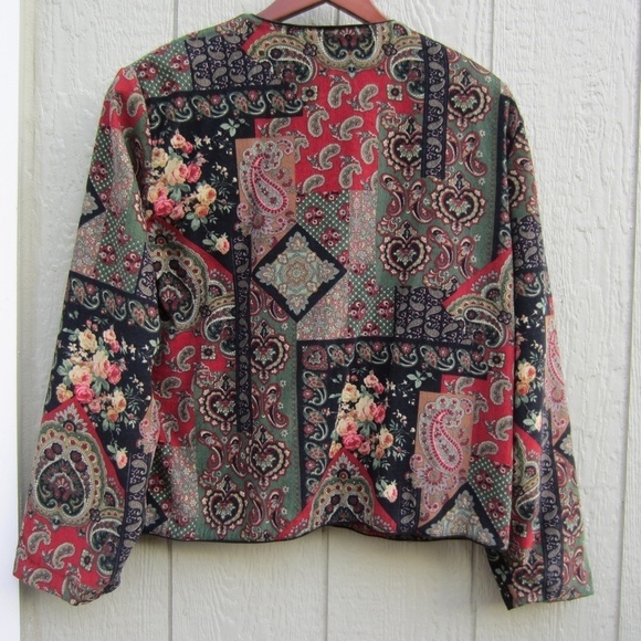 Orvis jacket Women's L?? Paisley Corduroy Button up Patchwork Pokects Grannycore - Picture 5 of 12